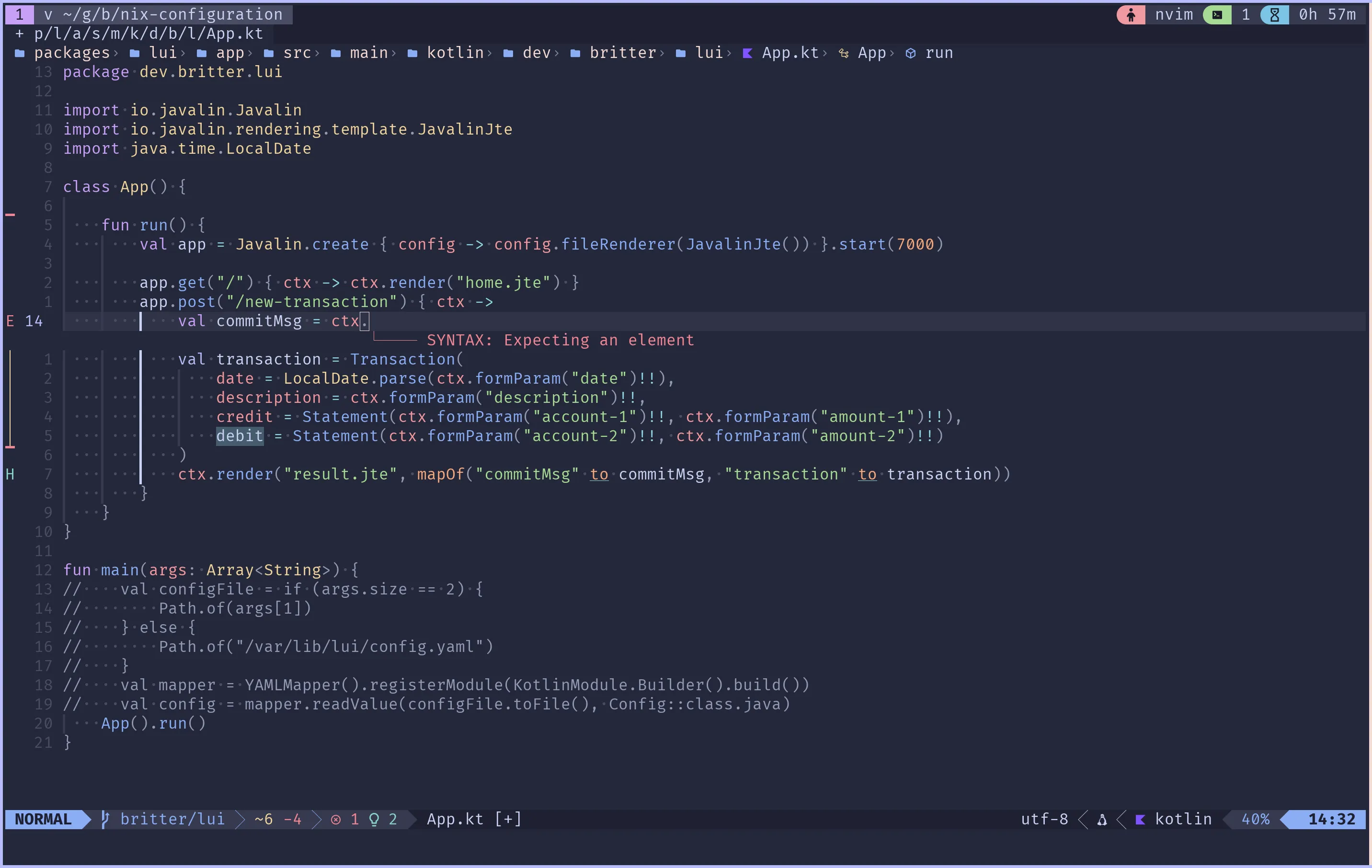 A compilation error displayed as an inlay hint